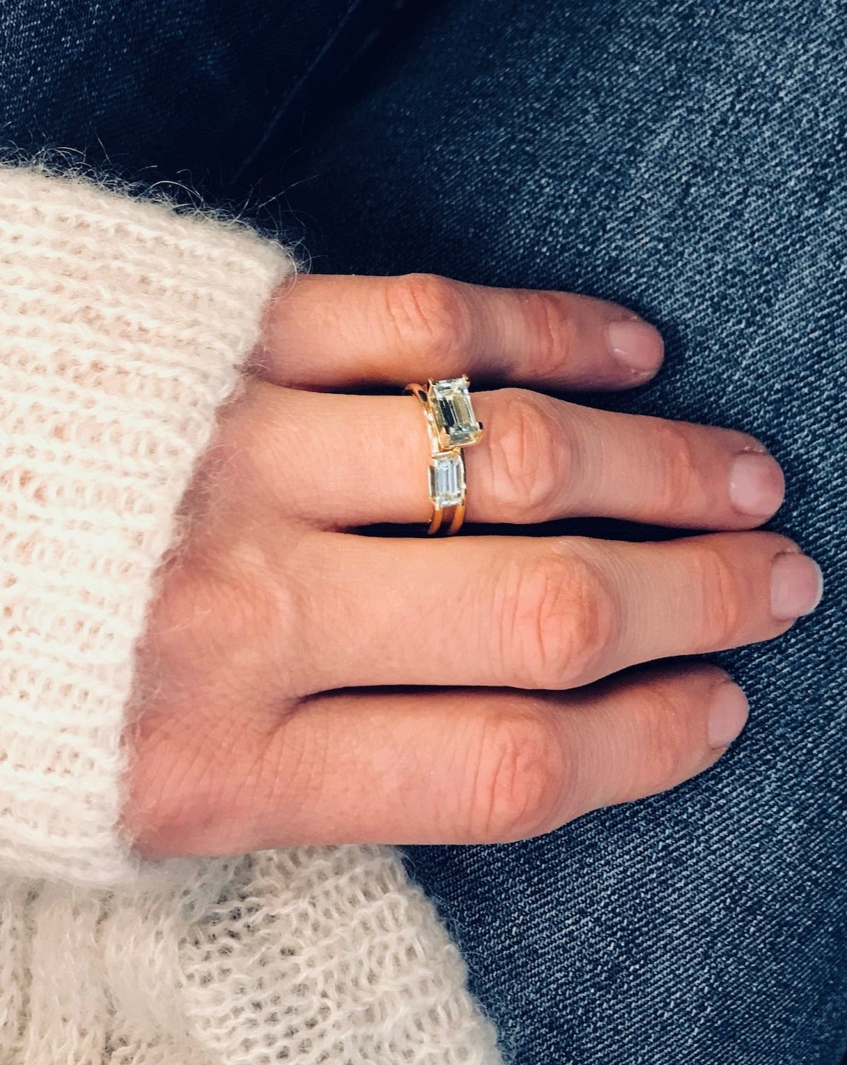 Nord Blue Ring - 18kt Gult Gull