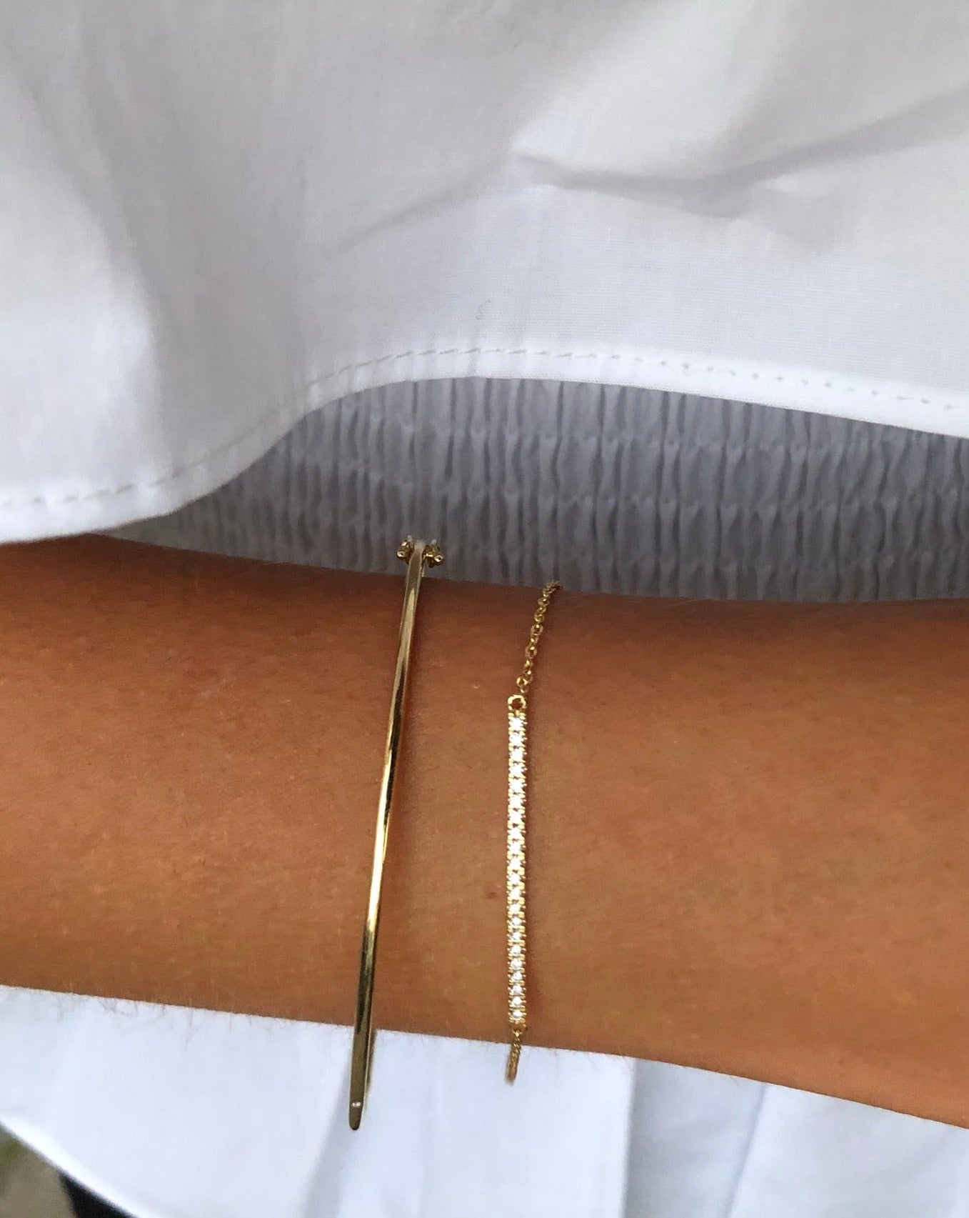 Rock Classic Diamantarmbånd - 18kt Gult Gull
