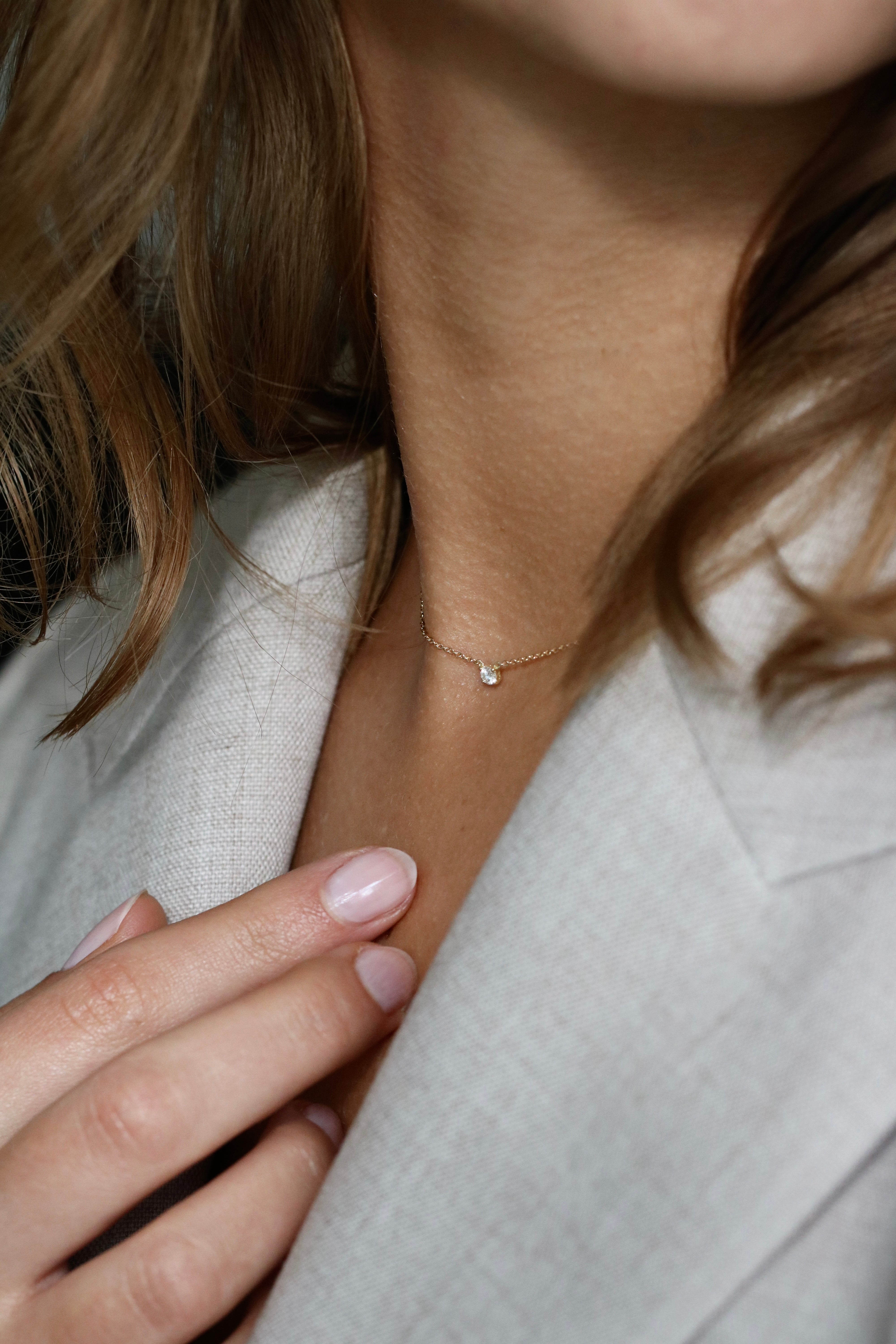 Rock Classic Floating Diamant halskjede - 18kt Gult gull