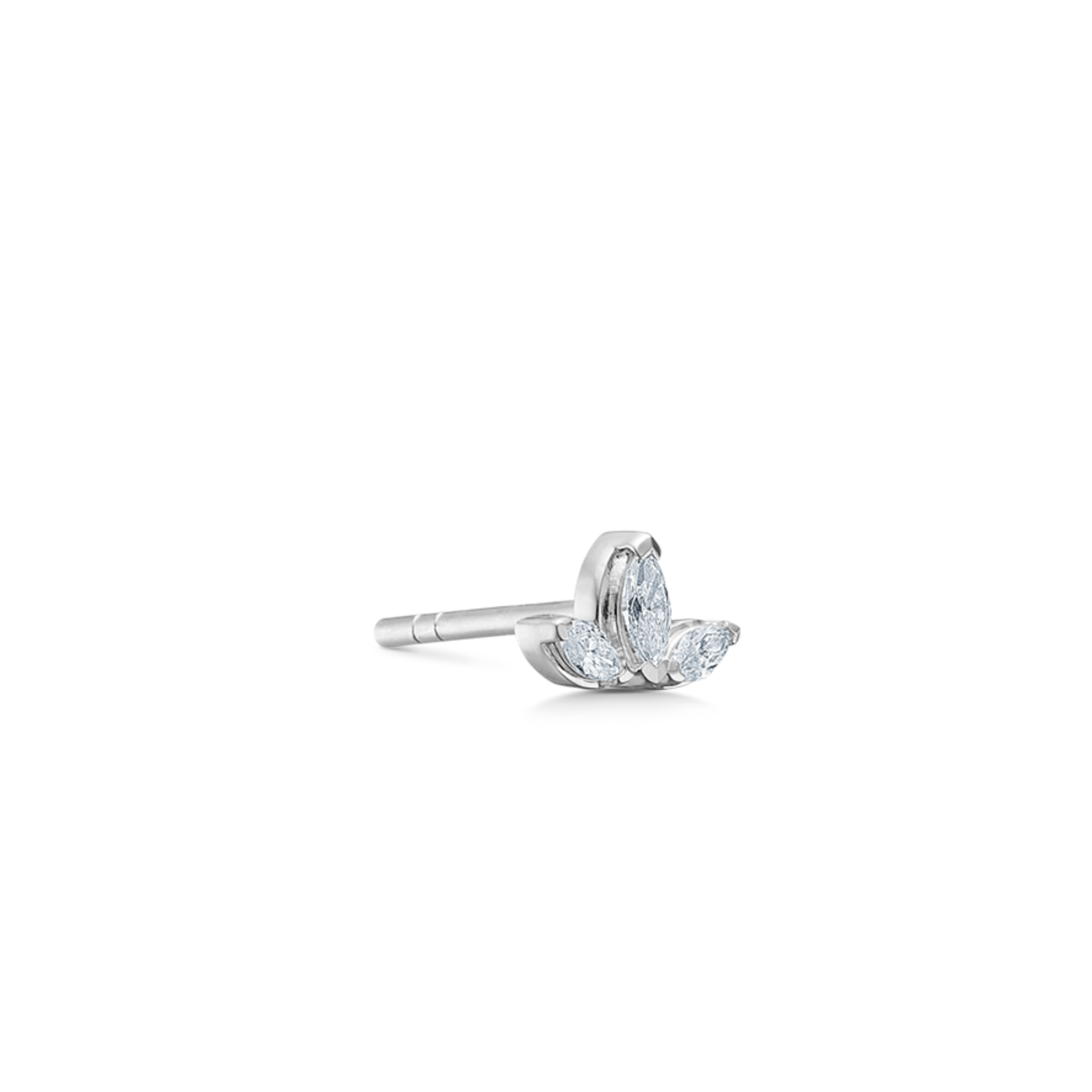 Inner Peace Lotus diamant ørestikk – 18kt Hvitt Gull