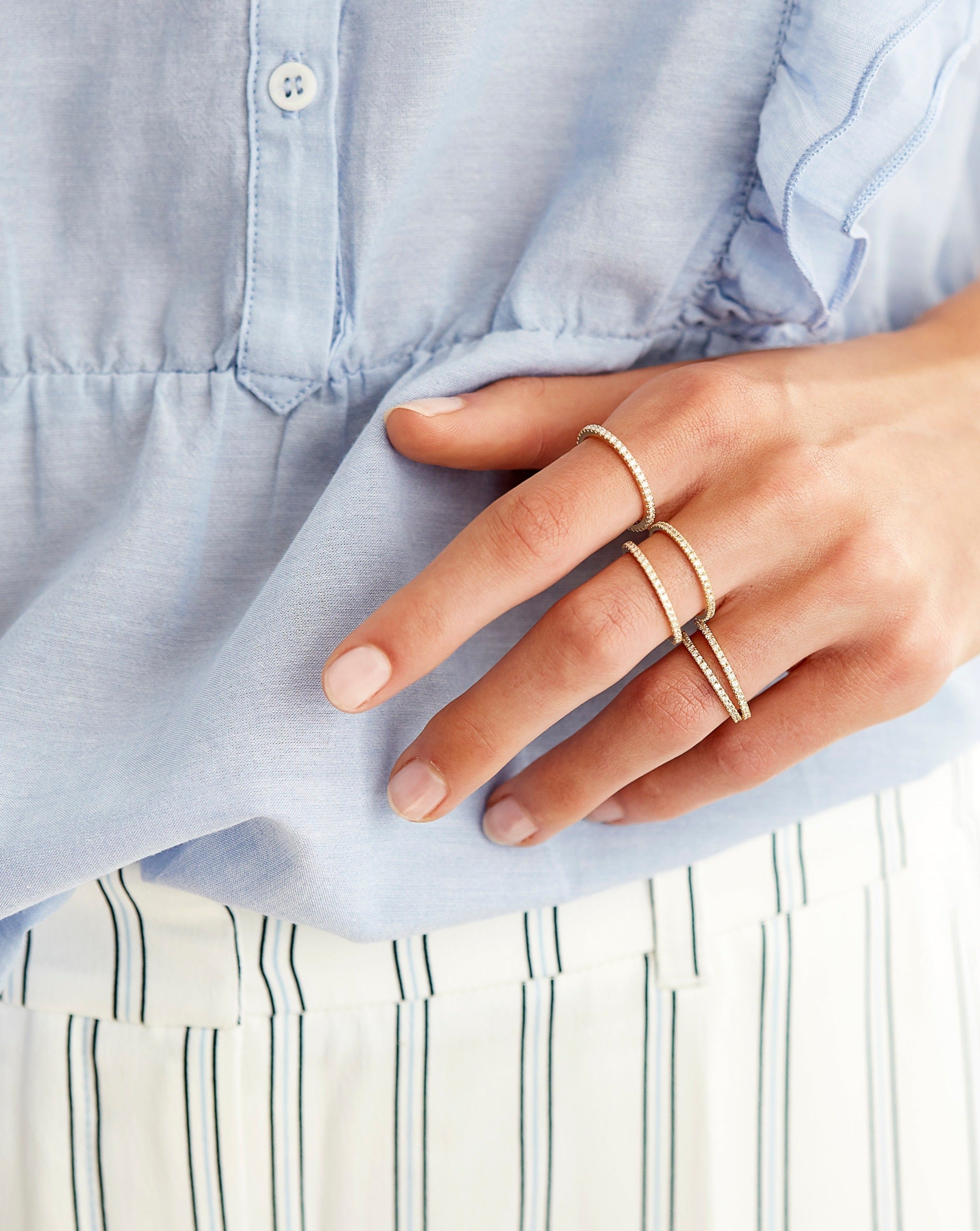 Rock Classic Diamantring - 18kt Gult Gull