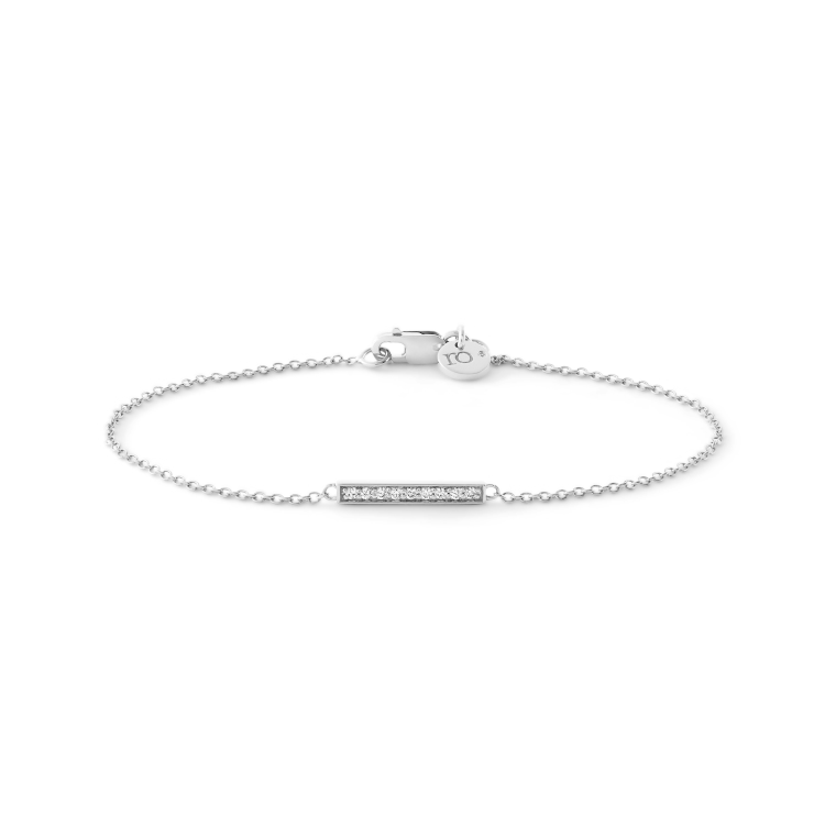 Rock Square Bracelet - 18kt White Gold