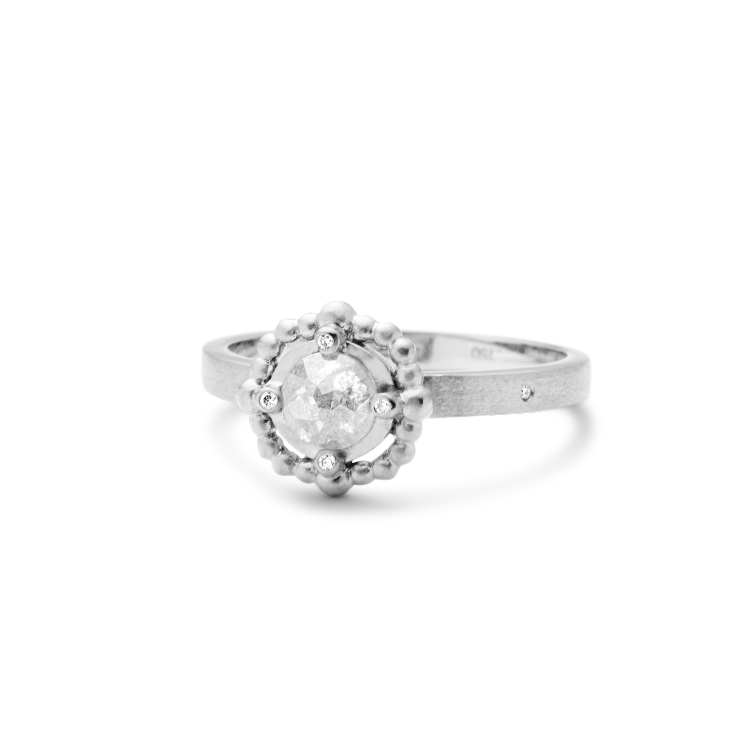 Orbit Grey Diamantring - 18kt Hvitt Gull