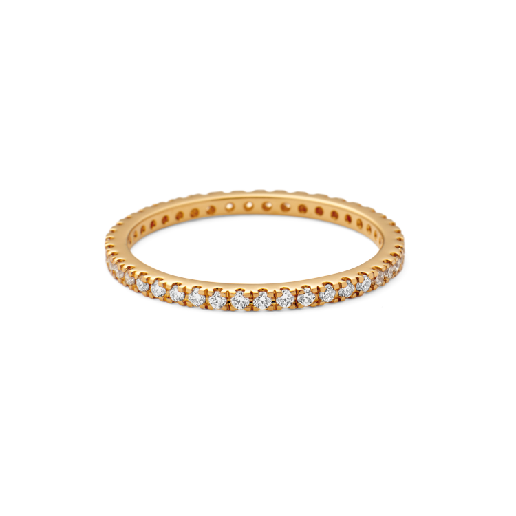 Rock Classic Diamantring - 18kt Gult Gull