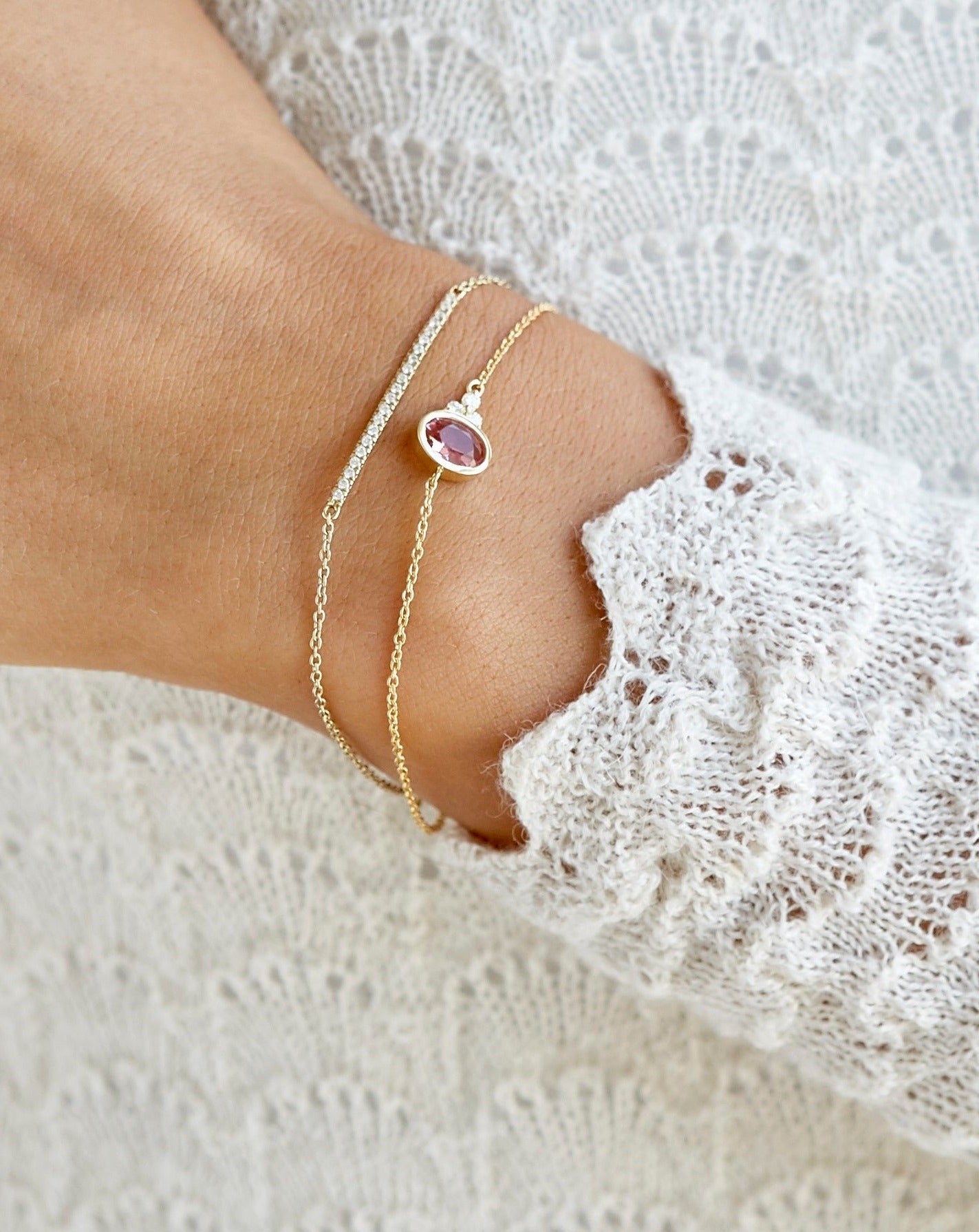 Rock Classic Diamantarmbånd - 18kt Gult Gull