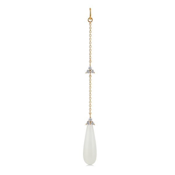 Fryd White Ear-Pendant L - 18kt Yellow Gold