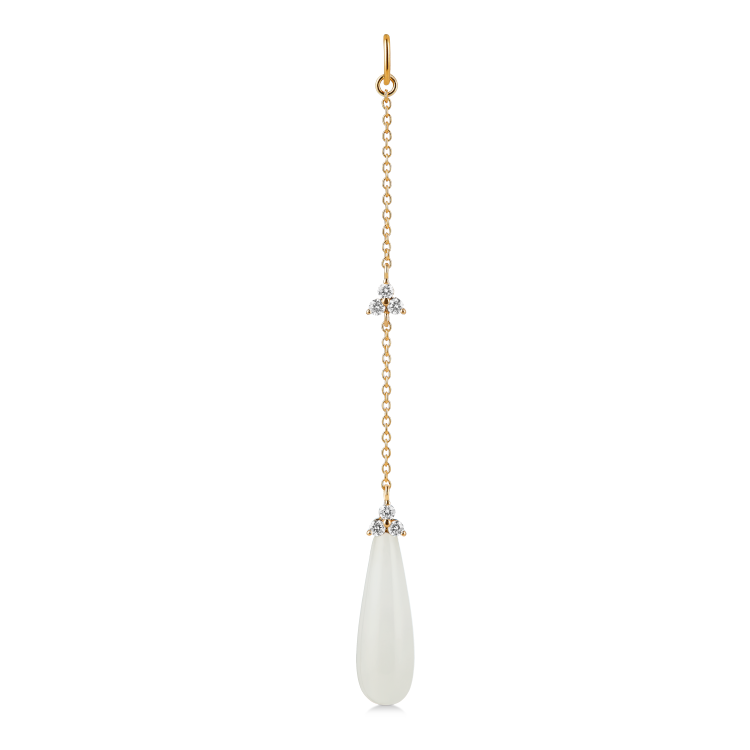 Fryd White Ear-Pendant L - 18kt Yellow Gold