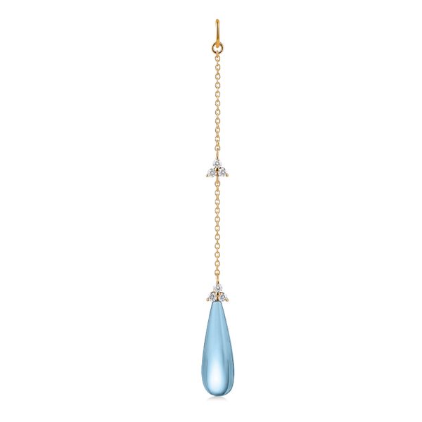 Fryd Sky Blue Ear-Pendant L - 18kt Yellow Gold