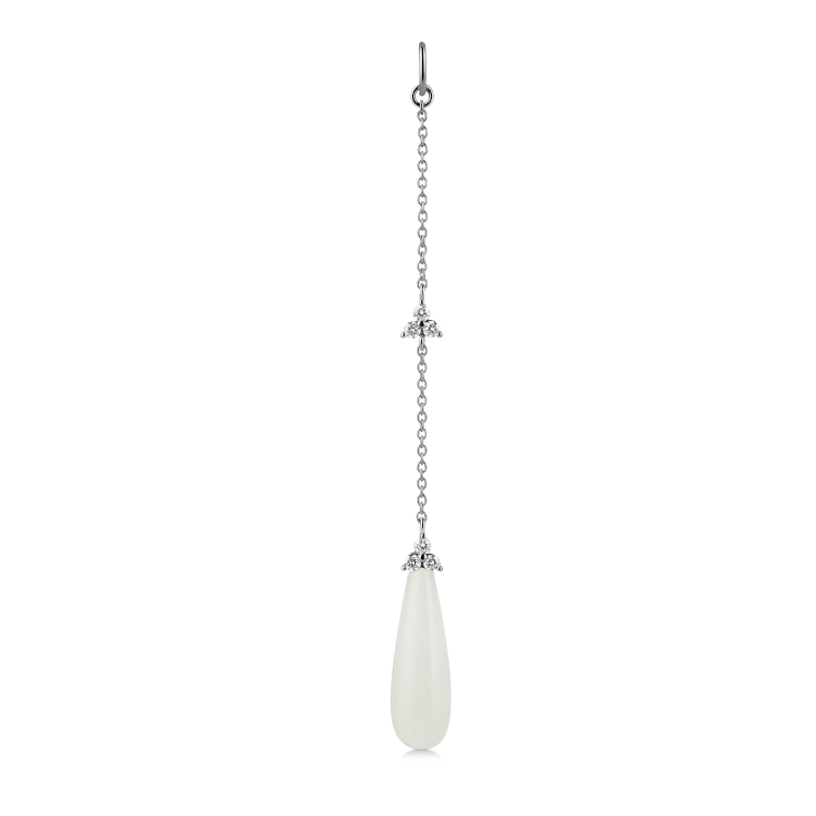 Fryd White Ear-Pendant L - 18kt White Gold