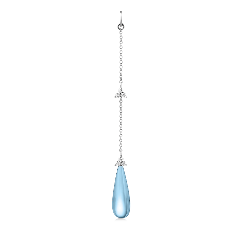 Fryd Sky Blue Ear-Pendant L - 18kt White Gold