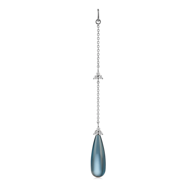 Fryd London Blue Ear-Pendant L - 18kt White Gold