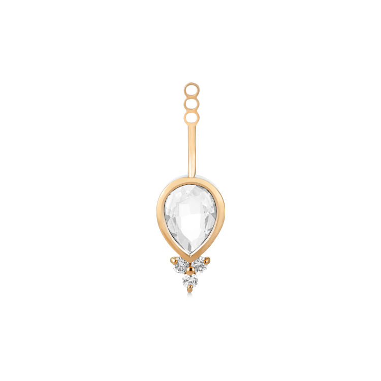 Fryd White Pendant for Earring - 18kt Yellow Gold