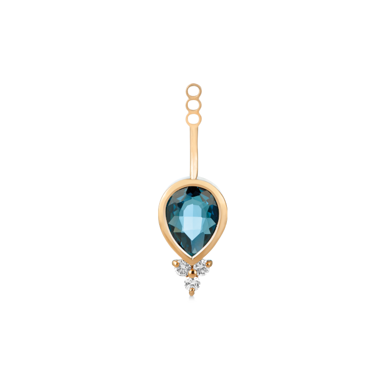 Fryd Blue Pendant for Earring - 18kt Yellow Gold