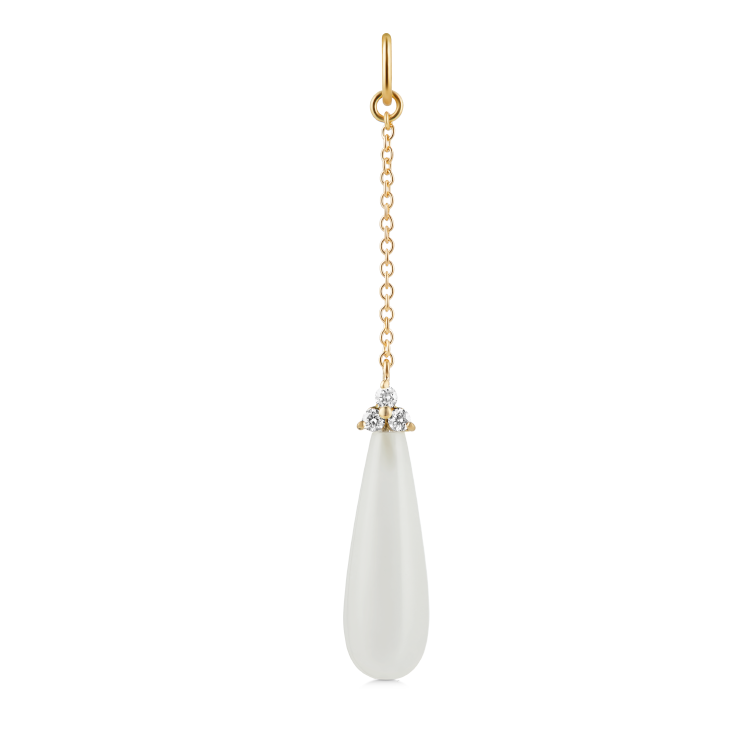 Fryd White Ear-Pendant - 18kt Yellow Gold