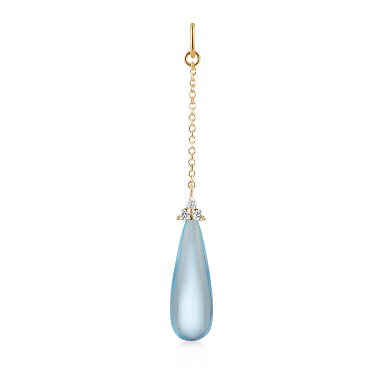 Fryd Sky Blue Ear-Pendant - 18kt Yellow Gold