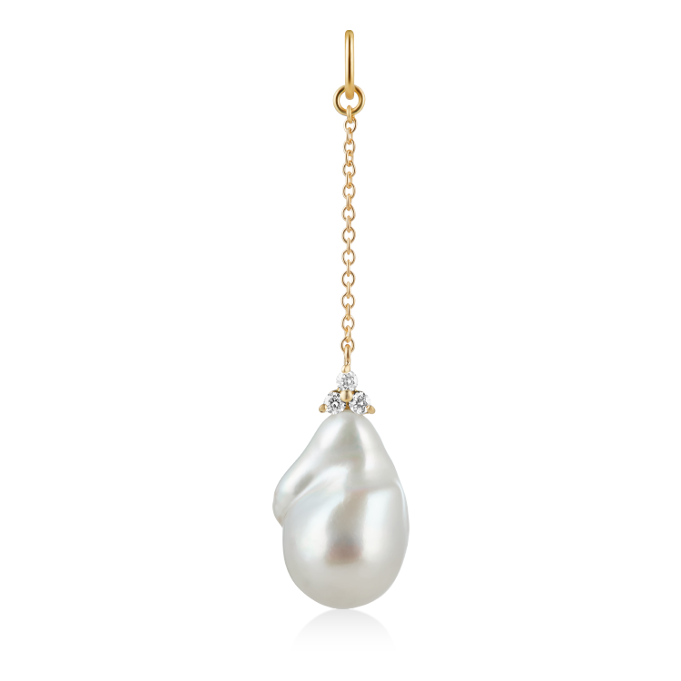 Fryd Baroque Pearl Ear-Pendant - 18kt Yellow Gold