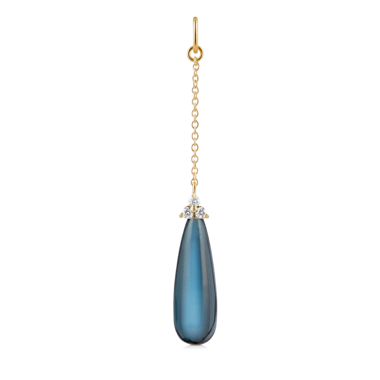 Fryd London Blue Ear-Pendant - 18kt Yellow Gold