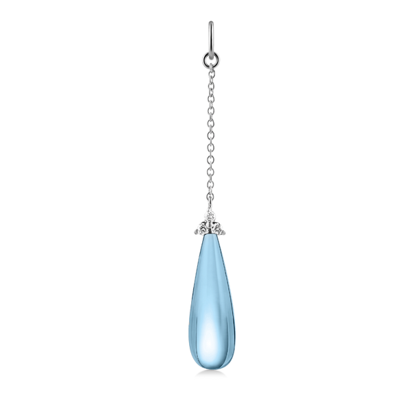 Fryd Sky Blue Ear-Pendant - 18kt White Gold