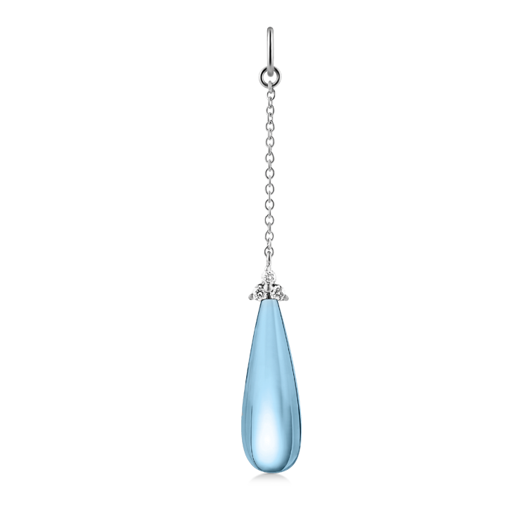 Fryd Sky Blue Ear-Pendant - 18kt White Gold