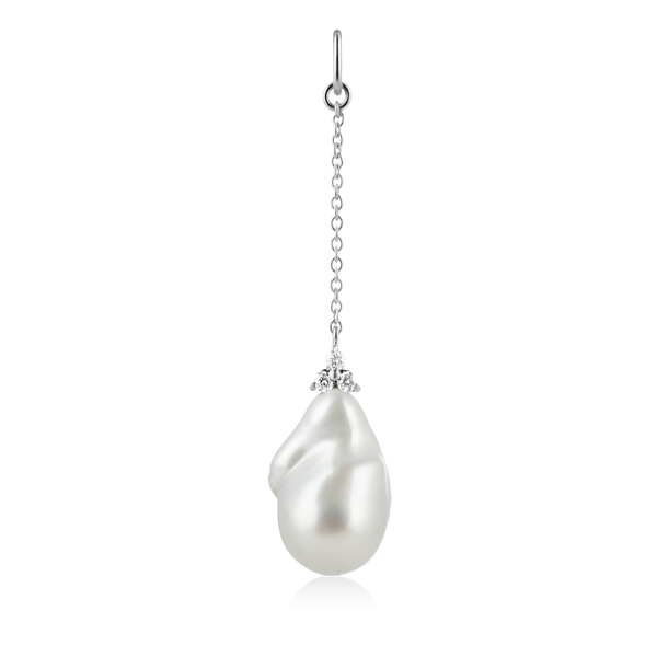 Fryd Baroque Pearl Ear-Pendant - 18kt White Gold