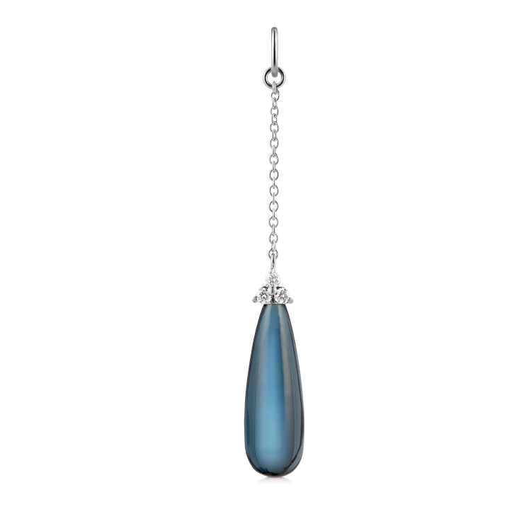 Fryd London Blue Ear-Pendant - 18kt White Gold