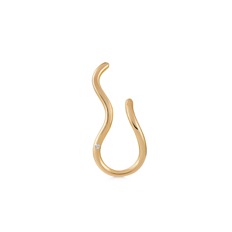 Fryd Wave Earring Right - 18kt Yellow Gold