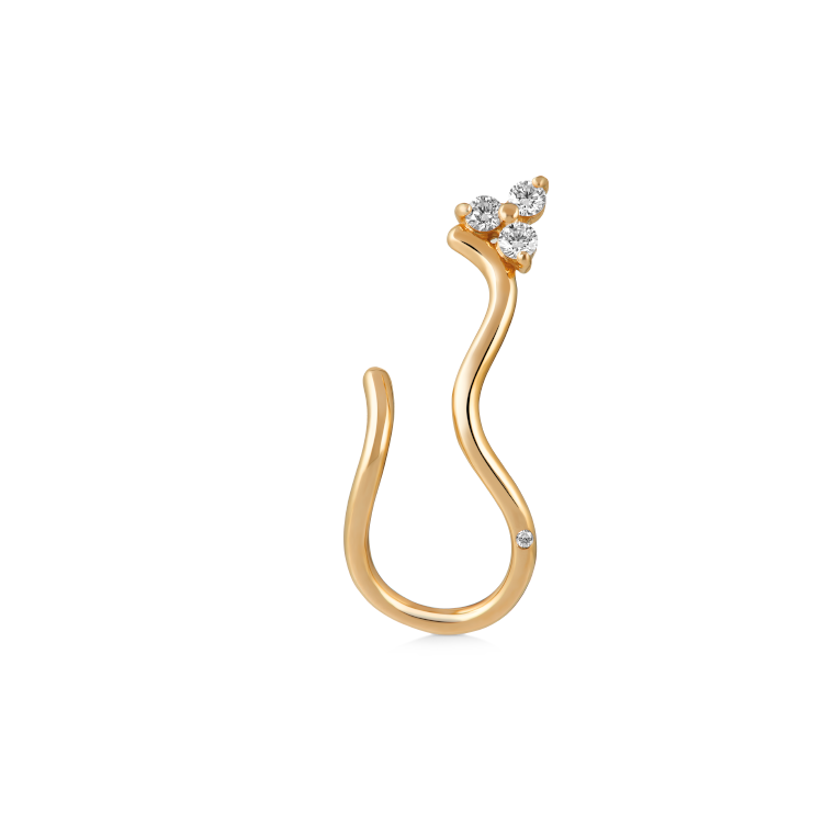 Fryd Wave Diamond Earring Left - 18kt Yellow Gold