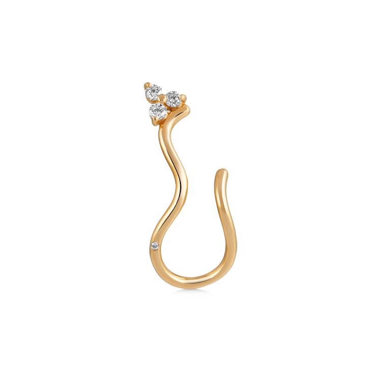 Fryd Wave Diamond Earring Right - 18kt Yellow Gold