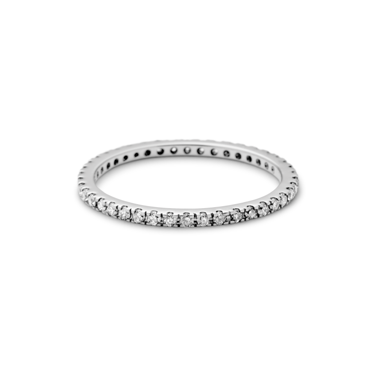 Rock Classic Grey Diamantring - 18kt Hvitt Gull