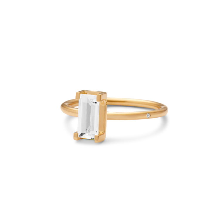 Nord White Ring turned - 18kt Gult Gull
