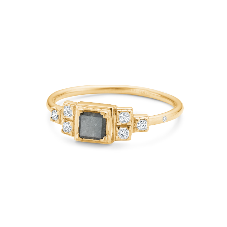 Raw Diamantring - 18kt Gult Gull