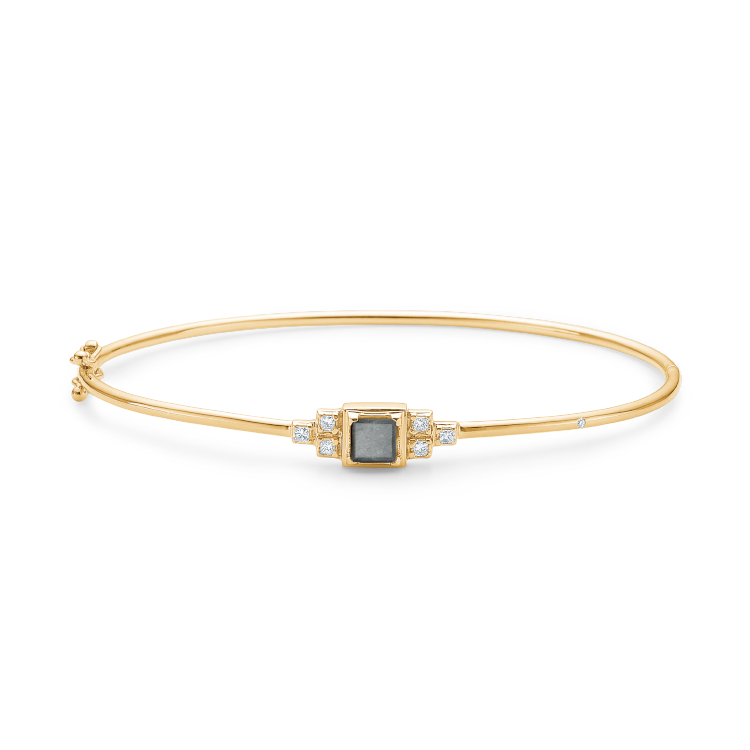 Raw Diamant Armring - 18kt Gult Gull