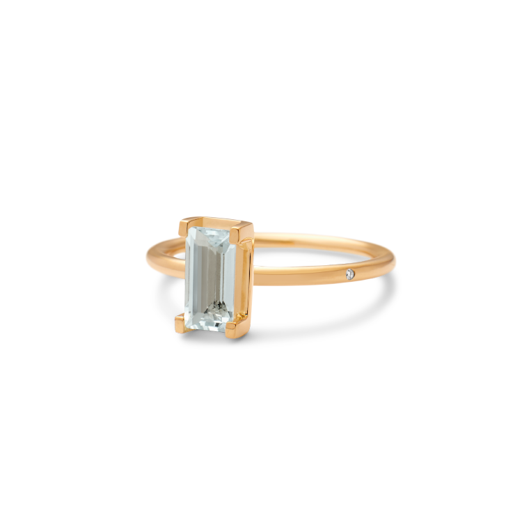 Nord Blue ring turned - 18kt Gult Gull