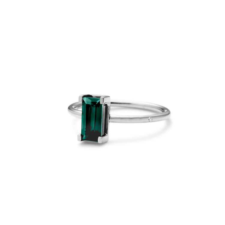 Nord Green Ring Turned - 18kt Hvitt Gull
