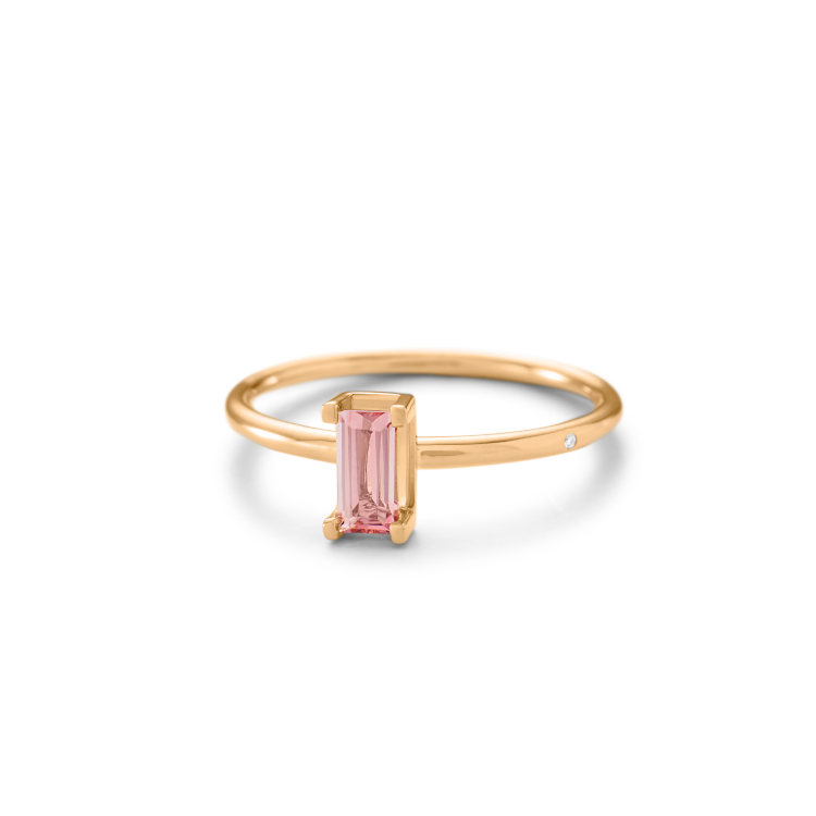 Nord Pink Ring S Turned - 18kt Yellow Gold