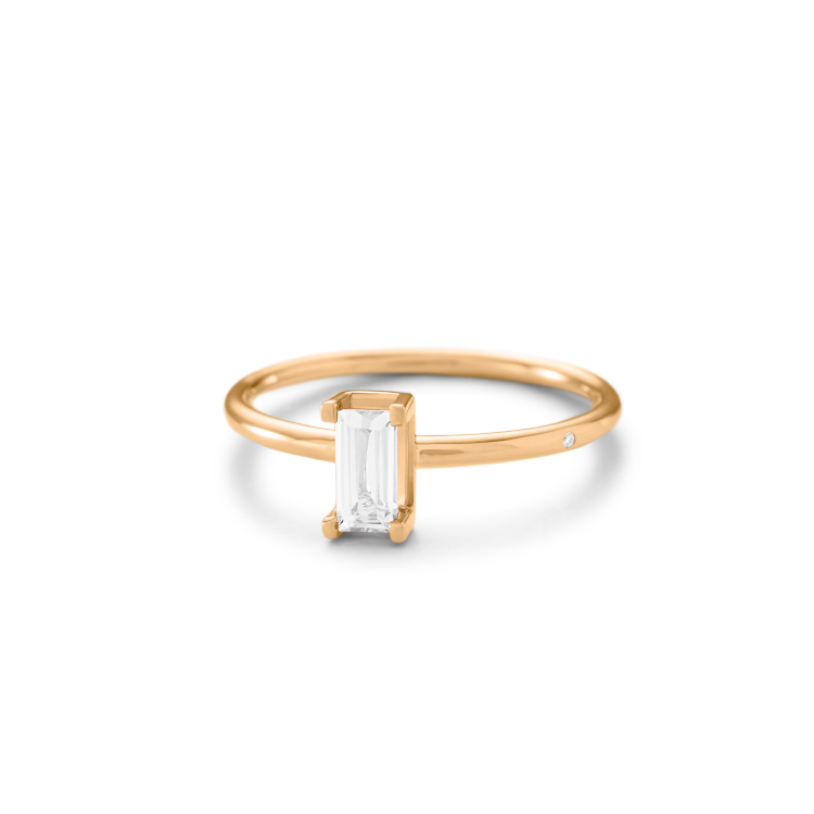 Nord White Ring S Turned - 18kt Gult Gull