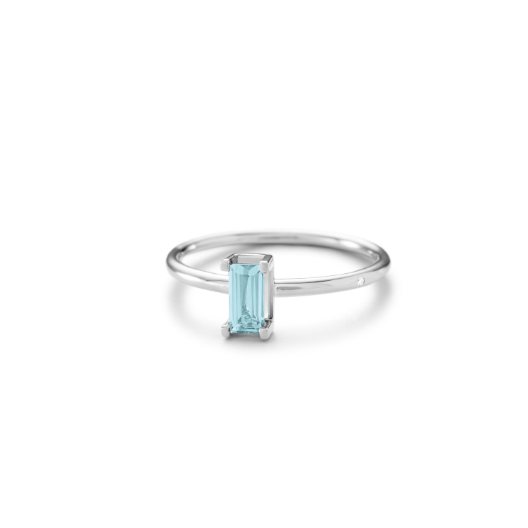 Nord Blue Ring S Turned - 18kt Hvitt Gull