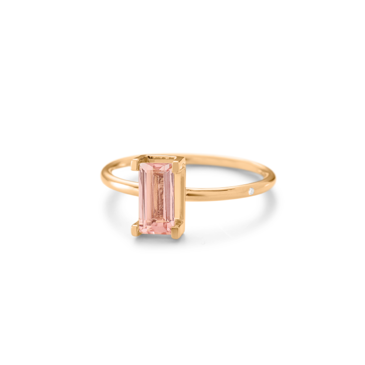 Nord Pink Ring Turned - 18kt Gult Gull