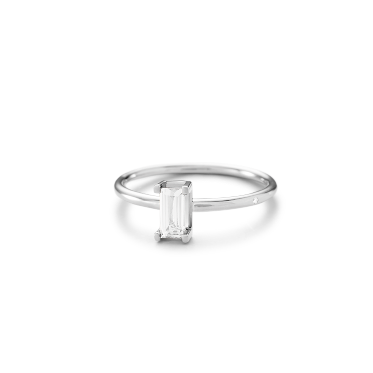 Nord White Ring S Turned - 18kt Hvitt Gull