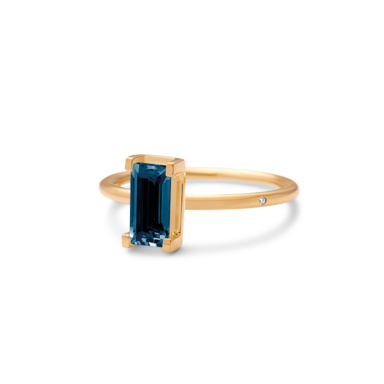 Nord London Blue Ring Turned - 18kt Gult Gull