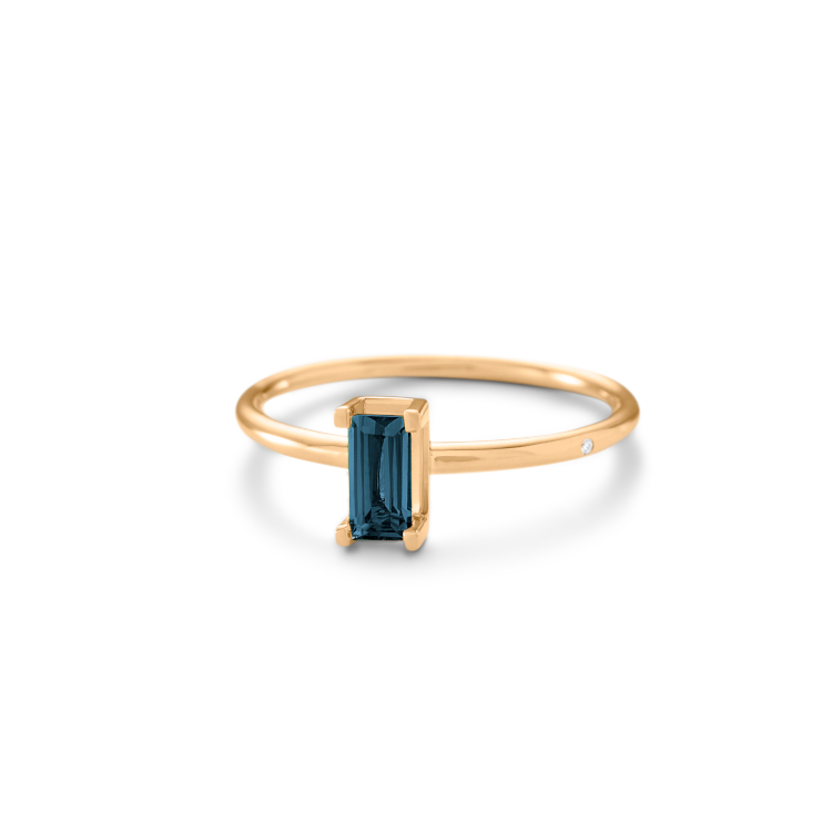 Nord London Blue Ring S Turned - 18kt Gult Gull