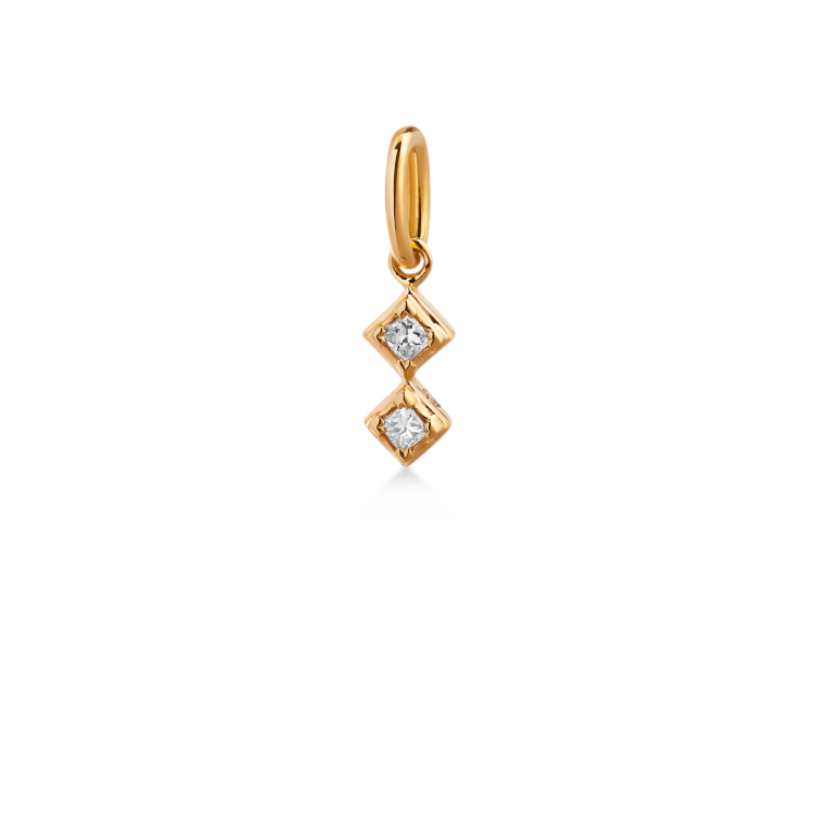 Rå Classic Diamond Harlequin Pendant - 18kt Yellow Gold