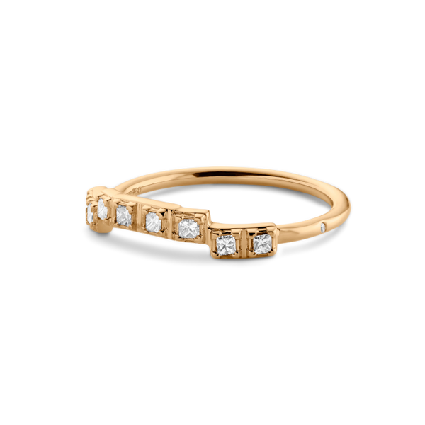 Rå Classic Diamond Ring Curve - 18kt Yellow Gold