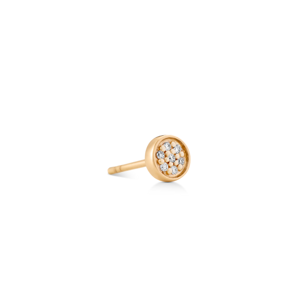 Rock Diamond Earring - 18kt Yellow Gold