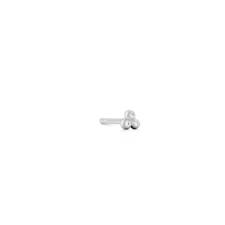 Orbit Dot Øredobb - 18kt Hvitt Gull