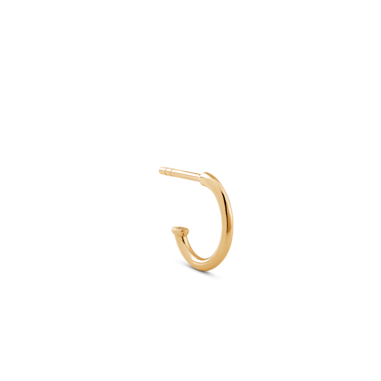 Rock Hoop Earring S - 18kt Yellow Gold