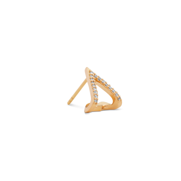 Rock Heart Diamond Earring - 18kt Yellow Gold