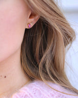 Nord Pink Earring - 18kt Yellow Gold