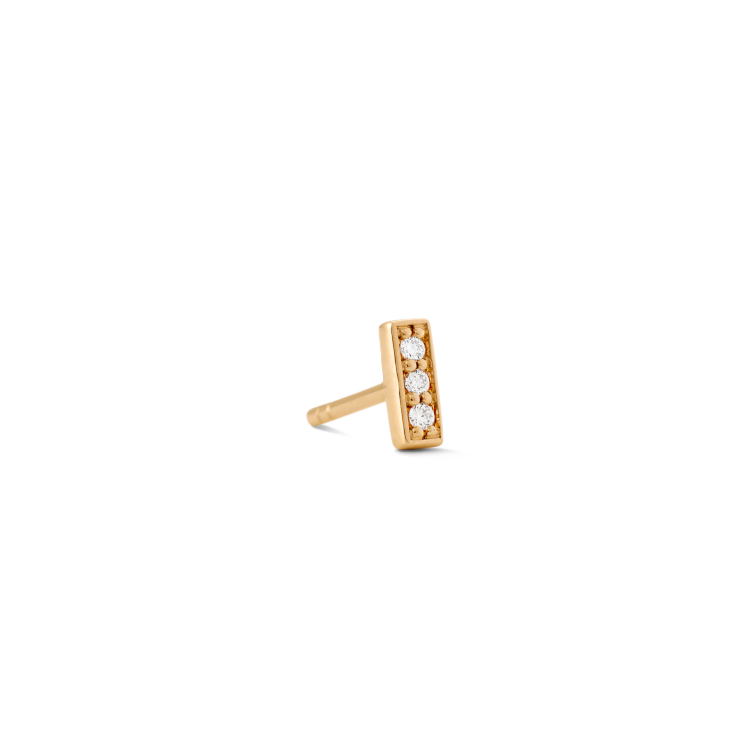 Rock Square Diamond Earring M - 18kt Yellow Gold