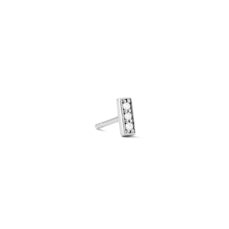 Square Diamant Øredobb M - 18kt Hvitt Gull